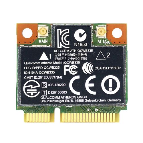 Carte WiFi AR9565 QCWB335 Mini PCIE Bluetooth 4.0 150 Mbps 2.4G pour SystMe Linux XP Win7 Win8