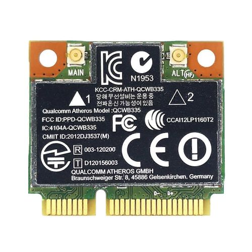 Carte WiFi AR9565 QCWB335 Mini PCIE Bluetooth 4.0 150Mbps 2.4G pour systme Linux XP Win7 Win8