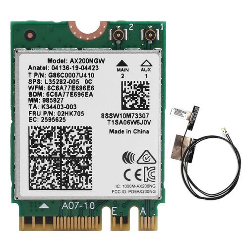Carte Wifi M.2 avec antenne Accessoires pour deux ordinateurs AX200NGW 802.11ax NGFF Bluetooth 5.12 Antennes internes