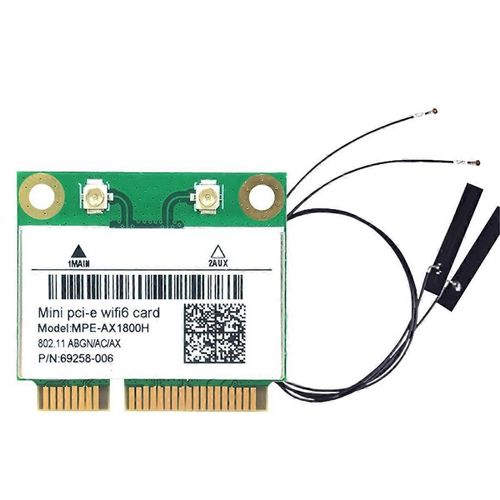 Carte WIFI RTL8852BE + antennes internes AX1800M adaptateur de carte WIFI WiFi Bluetooth5.2 2,4 GHz / 5 GHz 802.11ax pour Win10 / Win11