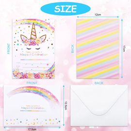 LOT DE 12 Cartes Dinvitation Pour Anniversaire Denfant Fille – 14 X