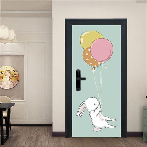 Dessin animé lapin et ballon PVC porte autocollants pour enfants
