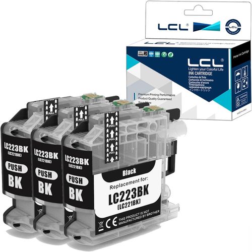 Cartouche D'encre Compatible Lc-223 Lc223 Xl Lc-223bk Lc223bk (3 Noir) Remplacement Pour Brother Mfc-J4420dw/Mfc-J4620dw/Mfc-J4625dw/Mfc-J5320dw/Mfc-J5620dw/Mfc-J5625dw/Mfc-J5720dw/Dcp-J4120dw