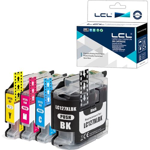 Cartouche D'encre Compatible Lc127 Lc127xl Lc125xl Lc127xlbk Lc125xlc Lc125xlm Lc125xly (1 Noir 1 Cyan 1 Magenta 1 Jaune) Remplacement Pour Brother Mfc-J4410dw J4510dw J4610dw J4710dw Dcp-J4110dw