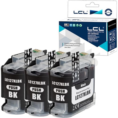 Cartouche D'encre Compatible Lc127 Lc127xl Lc127xlbk Lc125xl (3 Noir) Remplacement Pour Brother Mfc-J4410dw/J4510dw/J4610dw /J4710dw Dcp-J4110dw