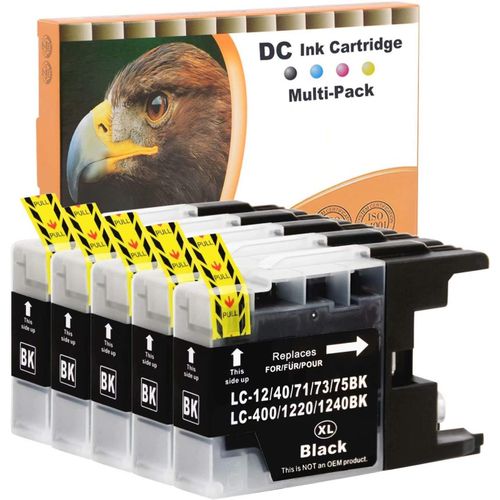 Cartouche D'encre Compatible Pour Brother Lc-1220 Lc-1240 Xl Pour Brother Dcp-J525w Dcp-J725dw Dcp-J925dw Mfc-J280w Mfc-J430w Mfc-J425w Mfc-J435w Mfc-J5910dw Mfc-J625dw Mfc-J6510dw (5 Noir)