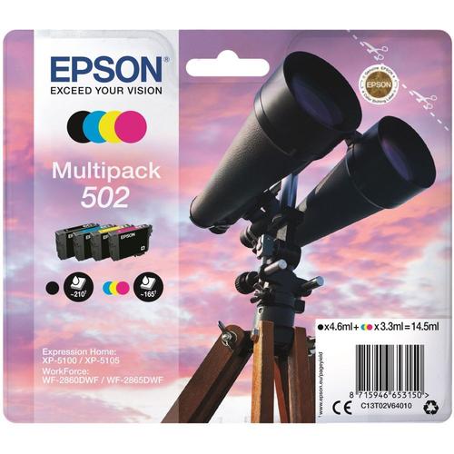 Epson 502 Multipack (Jumelles) - Pack 4 Cartouches D'encre - Noir, Cyan, Magenta, Jaune