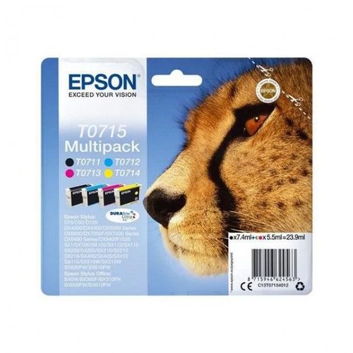 Epson Multipack T0715 - Gupard - Noir, Cyan, Magenta, Jaune (C13t07154012)