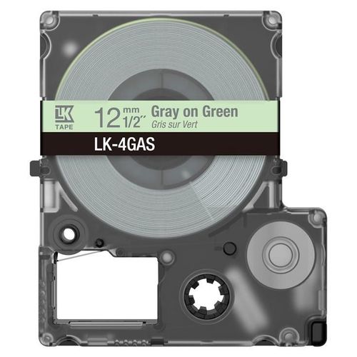 Epson Labelworks Lk-4gas - Gris Sur Vert - Rouleau (1,2 Cm X 8 M) 1 Cassette(S) Bote De Suspension - Cartouche De Bande - Pour Labelworks Lw-C410, Lw-C610