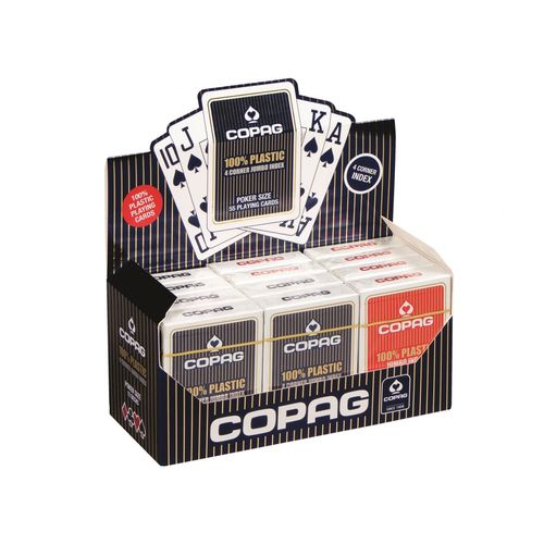 Cartes  Jouer Copag Jeu Poker Plastic Jumbo 4 Index Blue&red Display