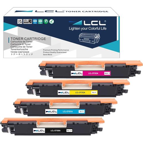 Cartouche De Toner Remanufacture 130a Cf350a Cf351a Cf352a Cf353a (4-Pack 1noir 1magenta 1jaune 1cyan) Remplacement Pour Hp Color Laserjet Pro Mfp M176 M176fn M177 M177fw M176n[Tou710186]