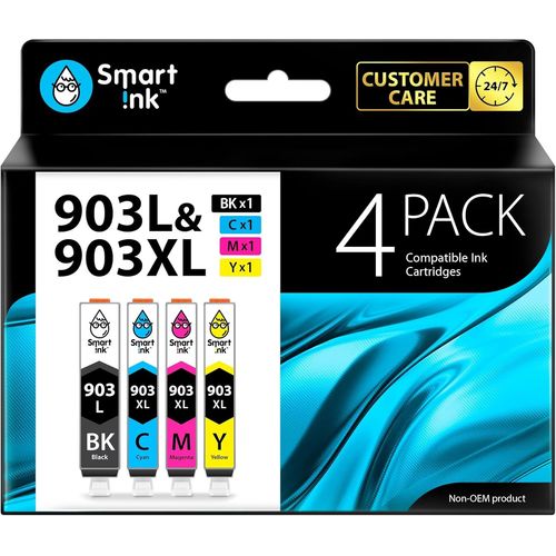 Cartouche D`Encre Compatible Pour Hp 903 Xl 903xl 4 Pack (Noir Cyan Magenta Jaune) Avec Systme De Puce Avance Pour Officejet 6950 All-In-One Officejet Pro 6960 6970 All-In-One[Tou710148]