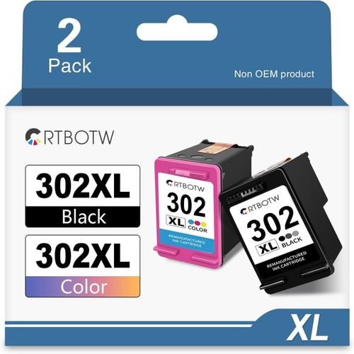 Cartouches D'encre Reconditionnes 302xl 302 Xl Pour Hp 302 Pour Officejet 3830 3831 3832 3834 4650 4654 4658 Deskjet 1110 2130 2132 3630 3632 Envy 4520 4527 4525 (Noir & Couleur)[Tou710663]