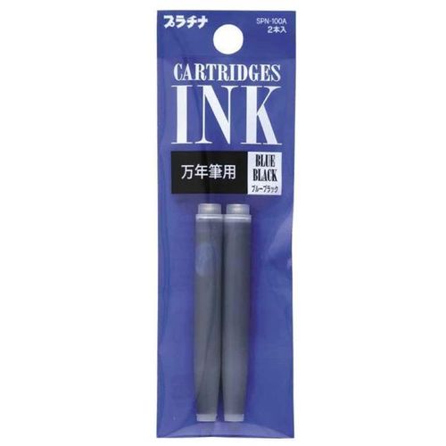 Cartouches - Encre Bleu Noire - Recharge - Pack De 2 - Calligraphie - Platinum