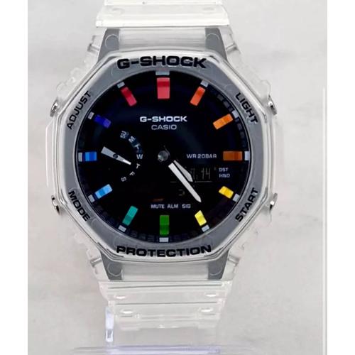Casio G-Shock Casioak Rainbow Custom Watch Mods Hand Painted Clear Ga 2100 Ske.