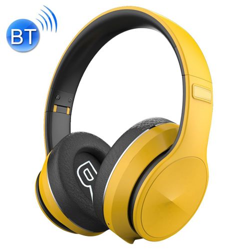 Casque Audio Sans Fil Bluetooth V5.0 Batterie Longue Dure FM Micro SD Jaune YONIS