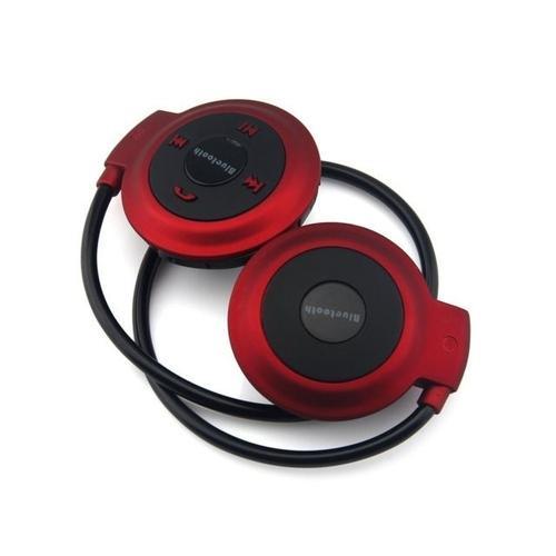 Casque Bluetooth couteurs Sans Fil Fm Batterie Autonomie 10 Heures Rouge + SD 4Go YONIS