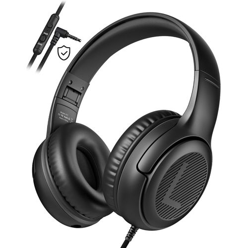 Casque D'coute Pour Enfants Pour L'cole Avec Microphone 85/94 Db Limiteur De Volume Jack 3,5 Mm Casque Filaire Pliable Avec Shareport Pour Filles (Noir)[GBP6270327]
