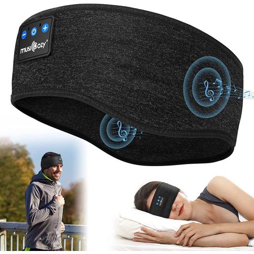 Casque de sommeil MUSICOZY Casque sans fil Bandeau Bluetooth 5.2 Bandeau de musique Casque de sommeil ultra-doux Gadgets sympas pour papa/homme/femme/adolescent