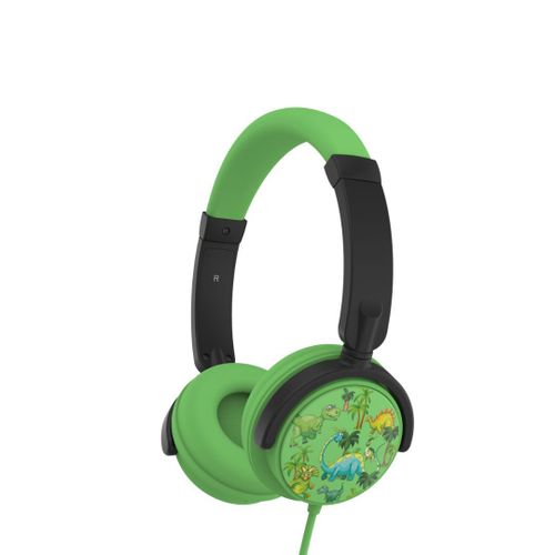 Casque enfant WeKids (3  10 ans) rglable et rotatif, limit  85dB en Jack 3.5mm, une sortie jack permettant de connecter un 2me casque, modle DINO