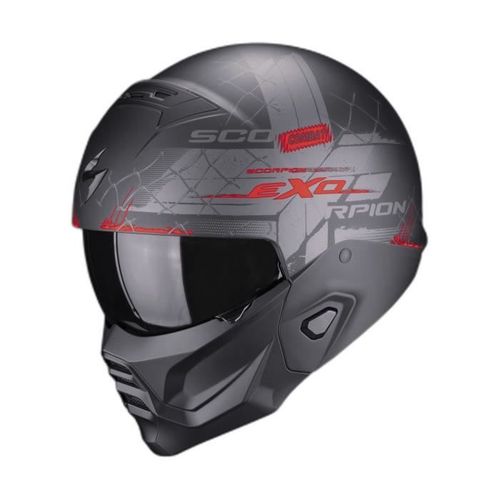 Casque Moto Jet Scorpion Exo-Combat Ii Xenon Ece 22-06 - Noir Mat/Rouge - L
