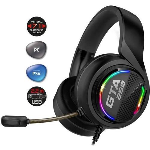 Casque Gaming 7.1 LEDS RGB PS4 PS5 SWITCH XBOX ONE PC - Son Surround Virtuel 7.1