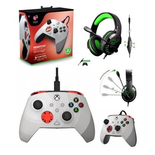 Casque PC Gamer PRO H3 SPIRIT OF GAMER XBOX ONE/S/X/PC + Manette XBOX ONE-S-X-PC Filaire WHRADIAL WHITE Officielle