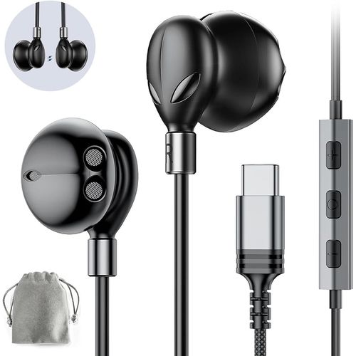 Casque Usb C Pour Iphone 16/15 Pro Max Plus couteurs Avec Fil Type C Pour Samsung Galaxy S25 S24 Ultra S23 A56 A16 Fold6 In-Ear Casque Avec Fil Type C Avec Microphone Pour Apple I[CAS6211391]