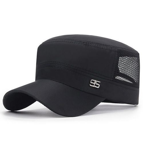 Casquette Militaire  Dessus Plat En Coton Lav Pour Hommes Et Femmes,Casquettes De Poisson En Plein Air Rglables,Casquette De L'arme Des Cadets,Chapeaux De L'arme Rtro,Sophia - Type Black #B