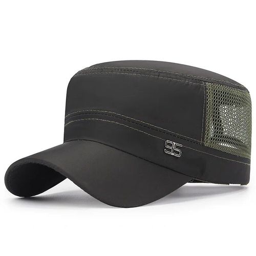 Casquette Militaire  Dessus Plat En Coton Lav Pour Hommes Et Femmes,Casquettes De Poisson En Plein Air Rglables,Casquette De L'arme Des Cadets,Chapeaux De L'arme Rtro,Sophia - Type Green