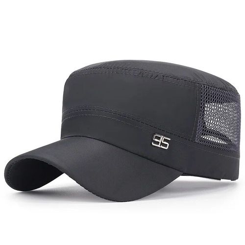 Casquette Militaire  Dessus Plat En Coton Lav Pour Hommes Et Femmes,Casquettes De Poisson En Plein Air Rglables,Casquette De L'arme Des Cadets,Chapeaux De L'arme Rtro,Sophia - Type Grey #B