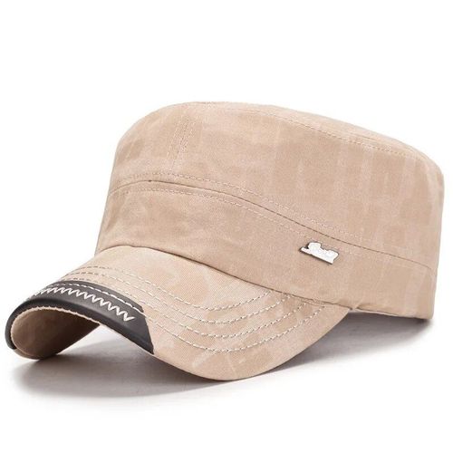 Casquette Militaire  Dessus Plat En Coton Lav Pour Hommes Et Femmes,Casquettes De Poisson En Plein Air Rglables,Casquette De L'arme Des Cadets,Chapeaux De L'arme Rtro,Sophia - Type Khaki #A
