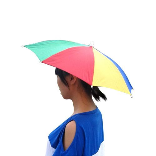 Casquette Parapluie Couleur Pastque 32 Cm, Casquette Parapluie De Pche Touristique, Casquette Parapluie Parapluie Essentiel Festival Multicolore Femme Et Homme, Bleu/Rouge/Jaune
