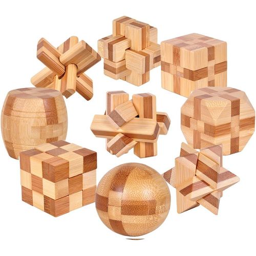 Casse-Tte en Bois Set 9 Pices-Jouet de Puzzle en Bois-3D Puzzle en Bois-Jouets pour des Enfants et des Adolescents.[Y290]