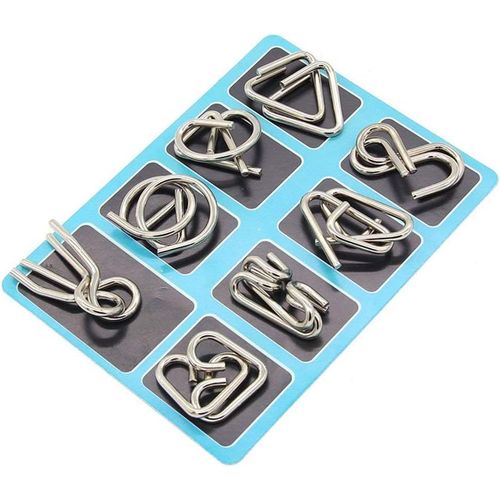 Casse-tte en Mtal Set 8 Pices - Jouet de Puzzle en Mtal