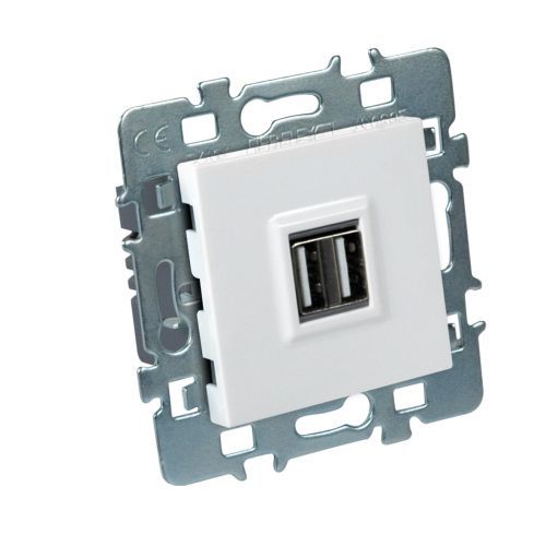 Casual Mcanisme Usb Double 2.1a + Cache Blanc + Support Mtal Debflex