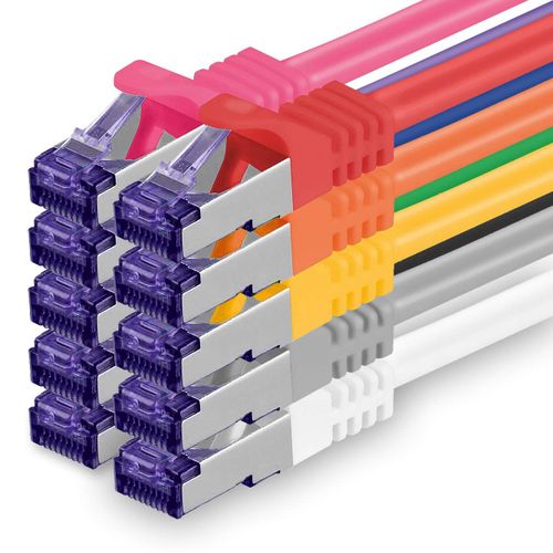 Cat.7 Cble rseau 1m - 10 couleurs