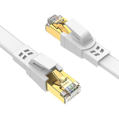 Cat 8 Cble Ethernet 0,3m 2 Pices - Cble Rseau 40Gbps 2000MHz Plat STP RJ45 LAN Cble Compatible avec Routeur Modem Switch