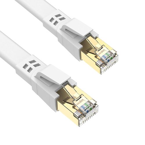 Cat 8 Cble Ethernet 0,3m 2 Pices - Cble Rseau 40Gbps 2000MHz Plat STP RJ45 LAN Cble Compatible avec Routeur Modem Switch.[T532]