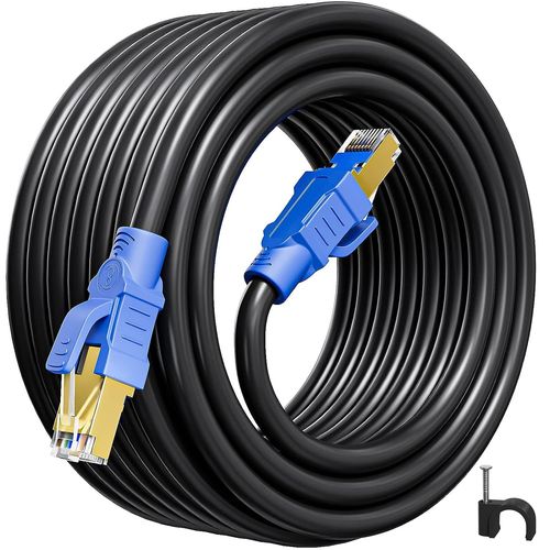 Cat 8 Cable Ethernet 5m, Super Dbit 40Gbps 2000MHz RJ45 Cat8 5m Cble Rseau Haut Dbit Blind SFTP Cat 8 Cble LAN Anti-brouillage Rsistant aux Intempries Pour Routeur Switch Modem.[G708]