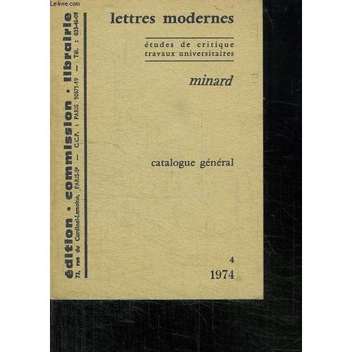 Catalogue Lettres Modernes 4.   de COLLECTIF.