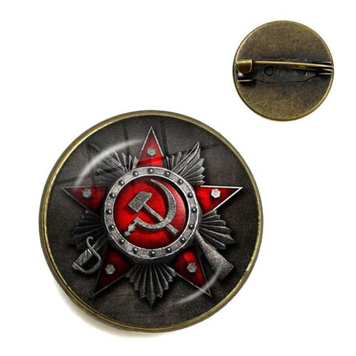 Cccp  Broches En Forme D'toile Rouge De L'arme Sovitique Sovitique, Cabochon En Verre, Badges D'art Ronds Russes, Logo, Broches, Bijoux Pour Amis, Cadeau