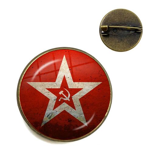 Cccp  Broches En Forme D'toile Rouge De L'arme Sovitique Sovitique, Cabochon En Verre, Badges D'art Ronds Russes, Logo, Broches, Bijoux Pour Amis, Cadeau