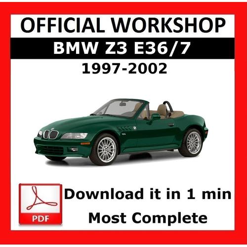 Cdrom Officiel Workshop Manual Service De Rparation Bmw Srie Z3 E36/7 1997 - 2002 Cahier Technique