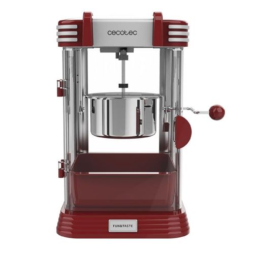 Cecotec Machine  popcorn lectrique Fun&Taste P'Corn Classic. Machine  popcorn, 300 W, Design rtro, Pot en acier inoxydable de 500 ml, Plateau amovible, Lumire intrieure, Cuillre doseuse