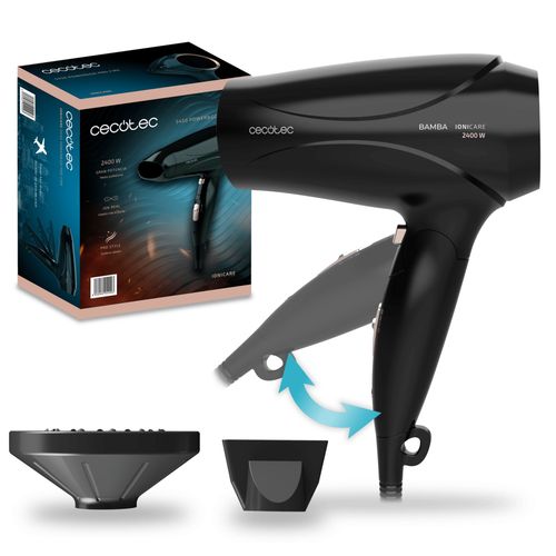 Cecotec Sche Cheveux Ionique Compact Avec Diffuseur Bamba Ionicare 5450 Power&go Pro Fire. Puissance De 2400w, Avec Technologie Ionique Relle Et Grand Dbit D'air, Fonction D'air Froid (Bronce)