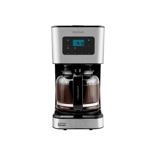 Machine  caf Cecotec Coffee 66 Smart - 50 W, programmable 24 heures, technologie ExtemAroma, fonction AutoClean, finitions en acier inoxydable, cran LCD et bol en verre d'1,5 L, 26.5 x 34.5 x 18.5 cm