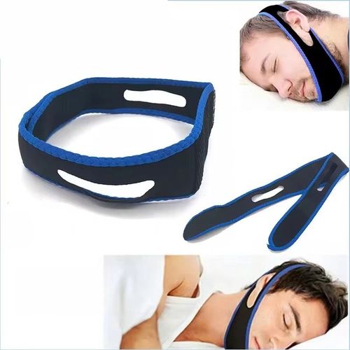 Ceinture Anti-Ronflement Pour Hommes Et Femmes,Sangle De Ruisseau Anti-Ronflement,Soutien Du Sommeil Nocturne,Outils D'aide Au Traitement,Protection De La Mchoire,Bandage De Soins De - Type Blue