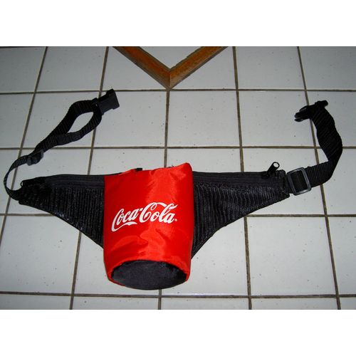 Ceinture De Course Hydratation Noire Et Rouge - Taille Rglable Avec Porte-Bouteille Intgr - Diamtre 8 Cm -  Coca-Cola
