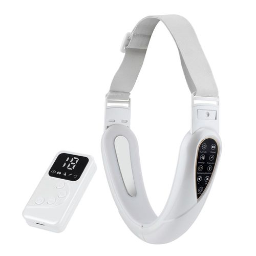 Ceinture De Massage lectrique Ems Pour Le Visage,Dissolvant De Double Menton,Led,5 Modes,Dispositif De Beaut Raffermissant Avec Tlcommande - Type White